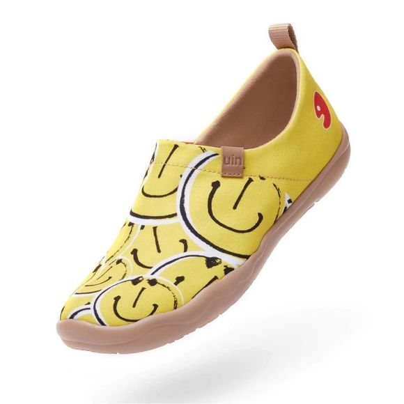 UIN Women's Sneaker Painted Canvas Slip-On Ladies Travel Shoes (Bubbling Smile) - Picture 6 of 7